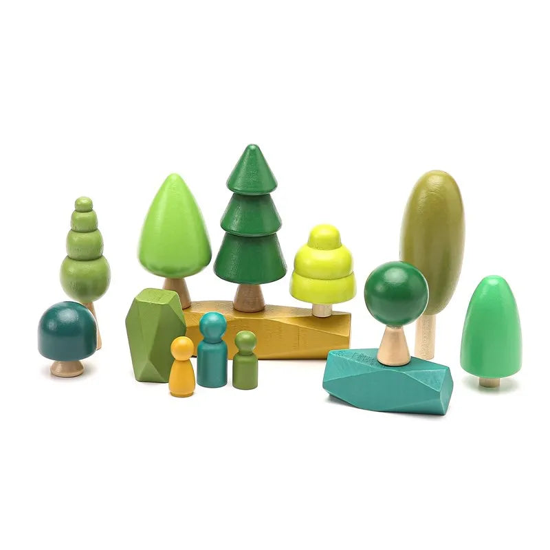 Wooden Forest & Animal Play Set – Natural Simulation Toy for Imaginative Learning