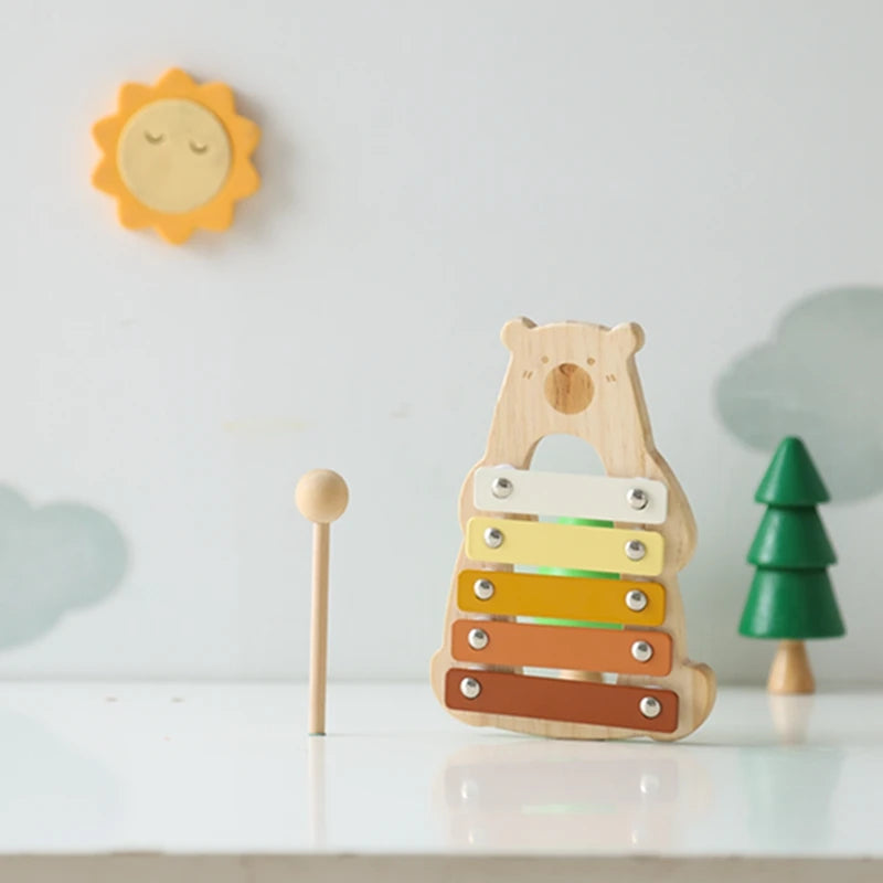 Small Wooden 5-Tone Elephant Xylophone