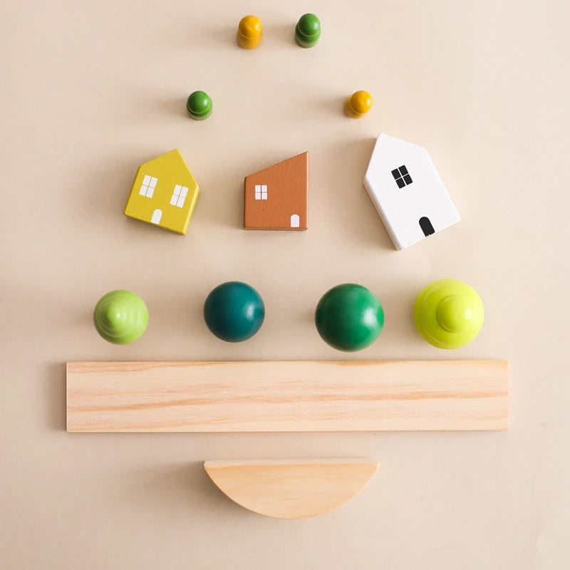Wooden Forest Houses Balancing Set