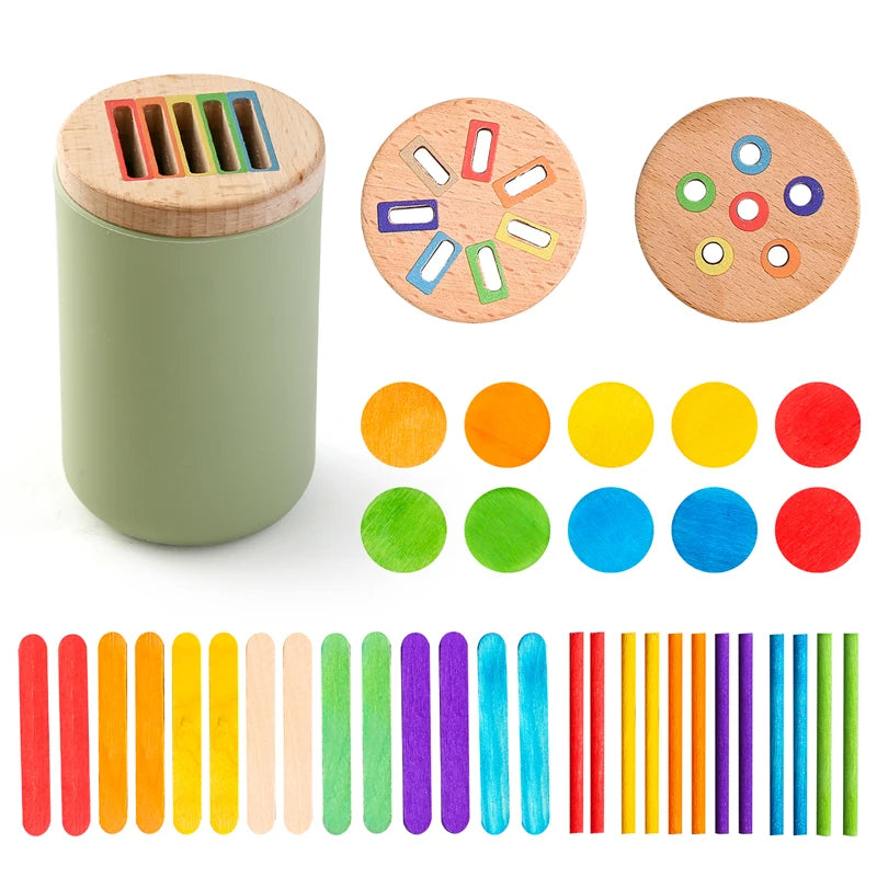 Silicone Sorting Bucket – Color‑Matching Sticks & Discs