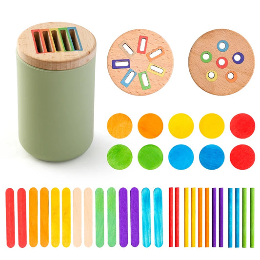 Silicone Sorting Bucket – Color‑Matching Sticks & Discs