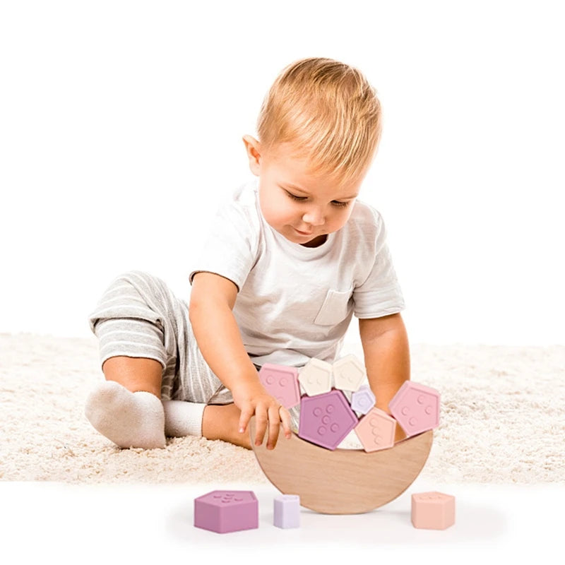 Balancing Soft Blocks Set – Geometric Stacking & Coordination Toy for Toddlers