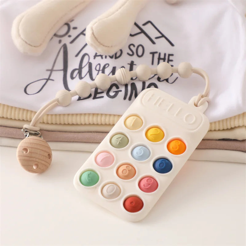 Mobile Phone-Shaped Silicone Baby Teether