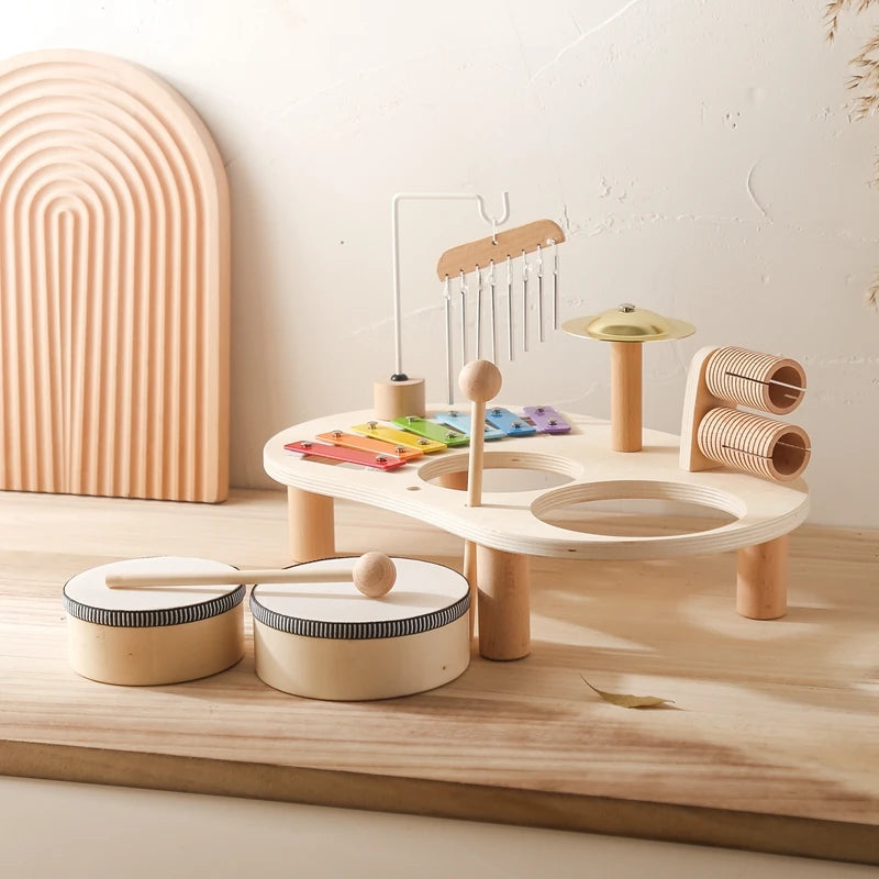 Small Wooden 5-Tone Elephant Xylophone