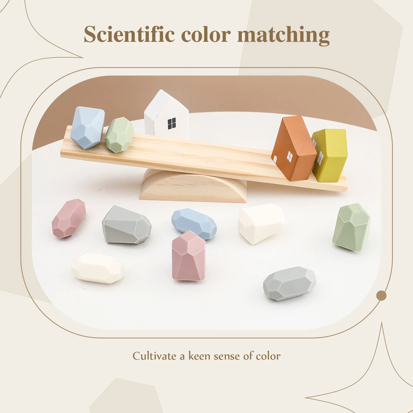 Wooden Balancing & Threading Toy Set – Animals, Shapes & Beads for Fine Motor Development