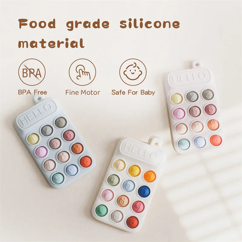 Mobile Phone-Shaped Silicone Baby Teether