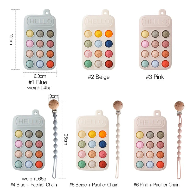 Mobile Phone-Shaped Silicone Baby Teether
