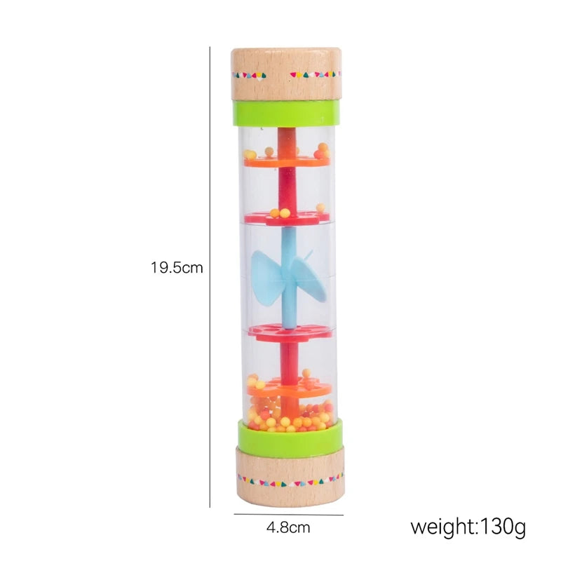 Wooden Rainmaker Sound Toy – Montessori Musical Sensory Tube for Babies & Toddlers