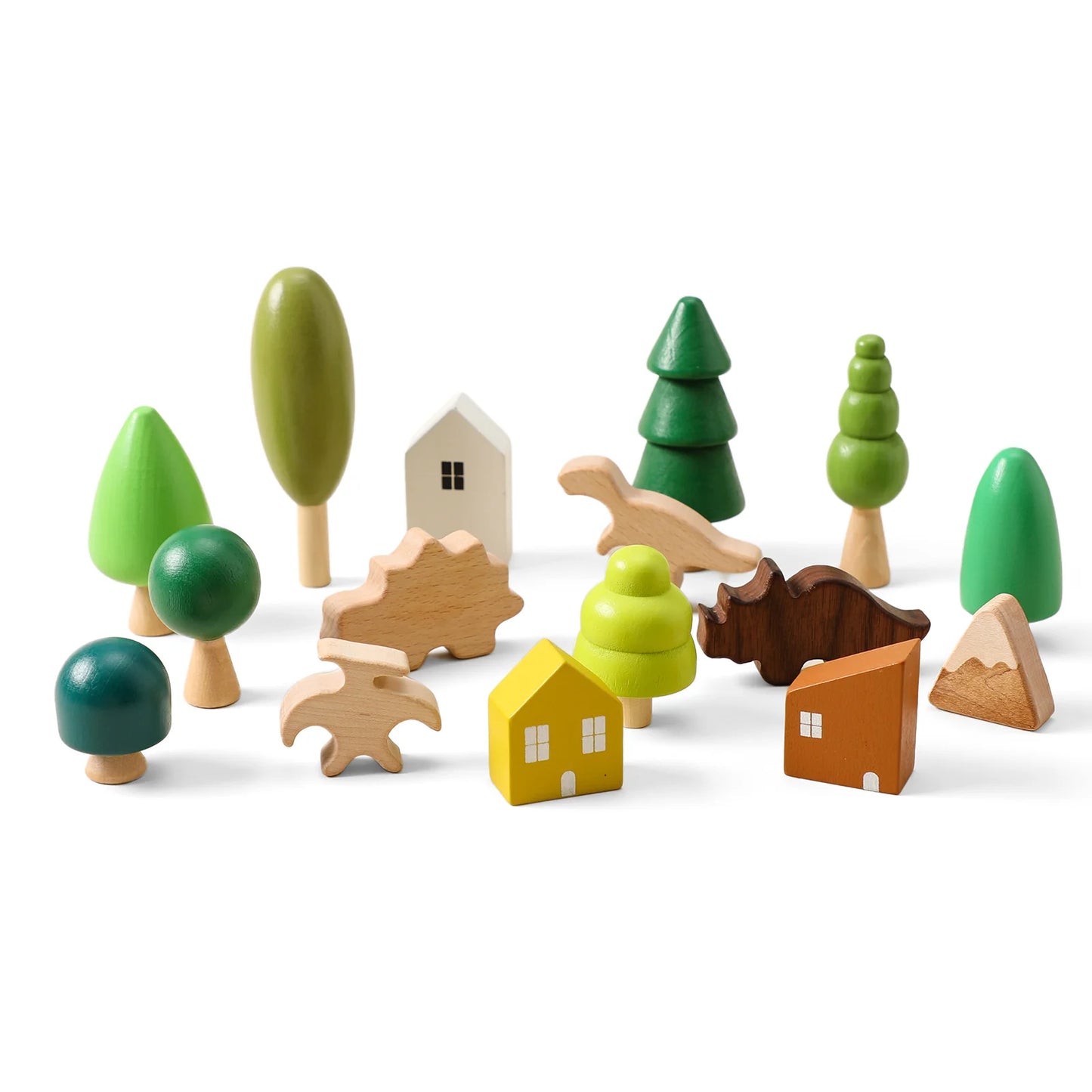 Wooden Forest & Animal Play Set – Natural Simulation Toy for Imaginative Learning