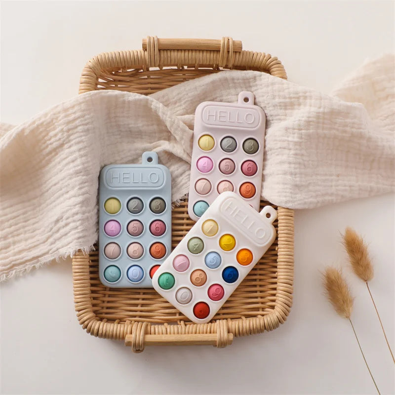 Mobile Phone-Shaped Silicone Baby Teether
