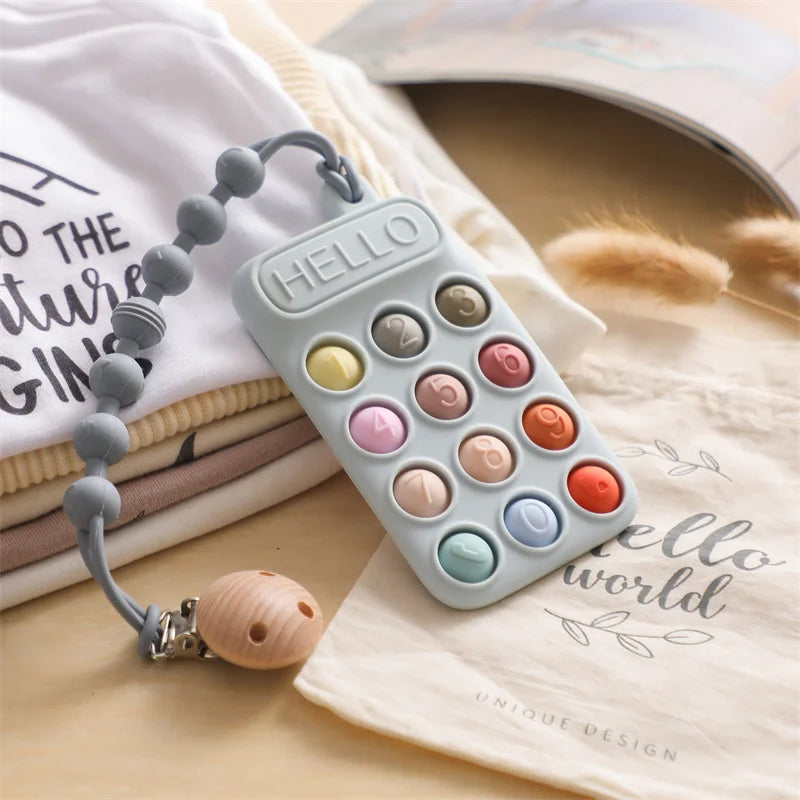 Mobile Phone-Shaped Silicone Baby Teether