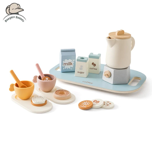 Wooden Afternoon Coffee & Tea Set – Pretend Play Toy for Toddlers