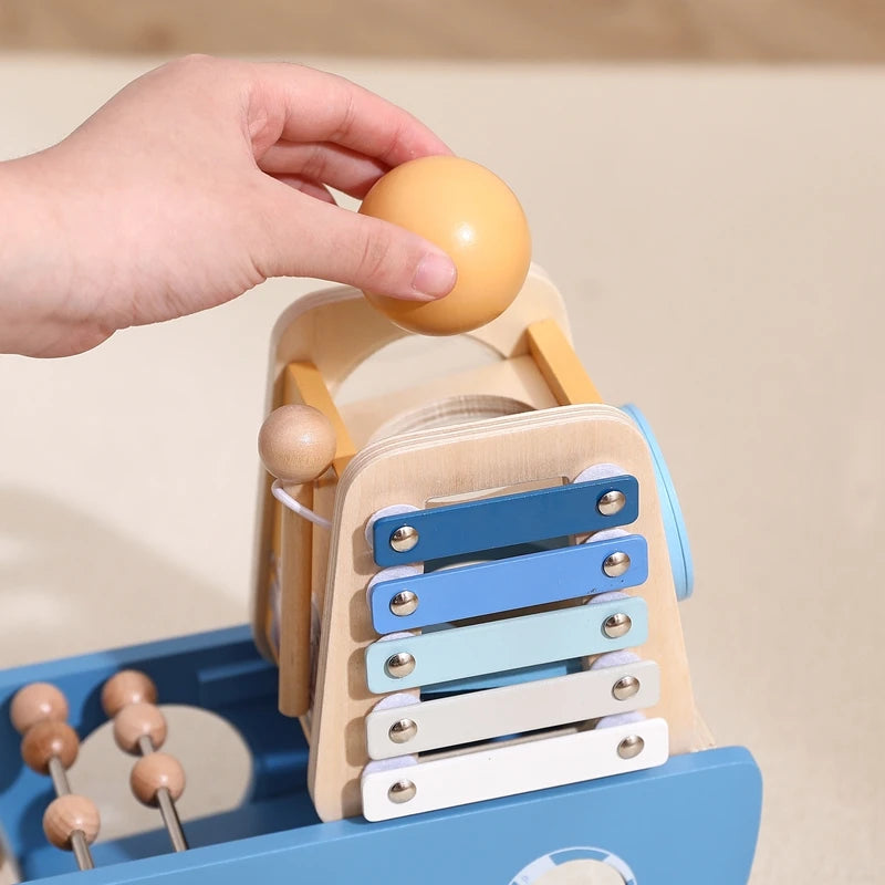 Wooden Ship Activity Toy – Multi-Sensory Music & Fine Motor Learning Toy