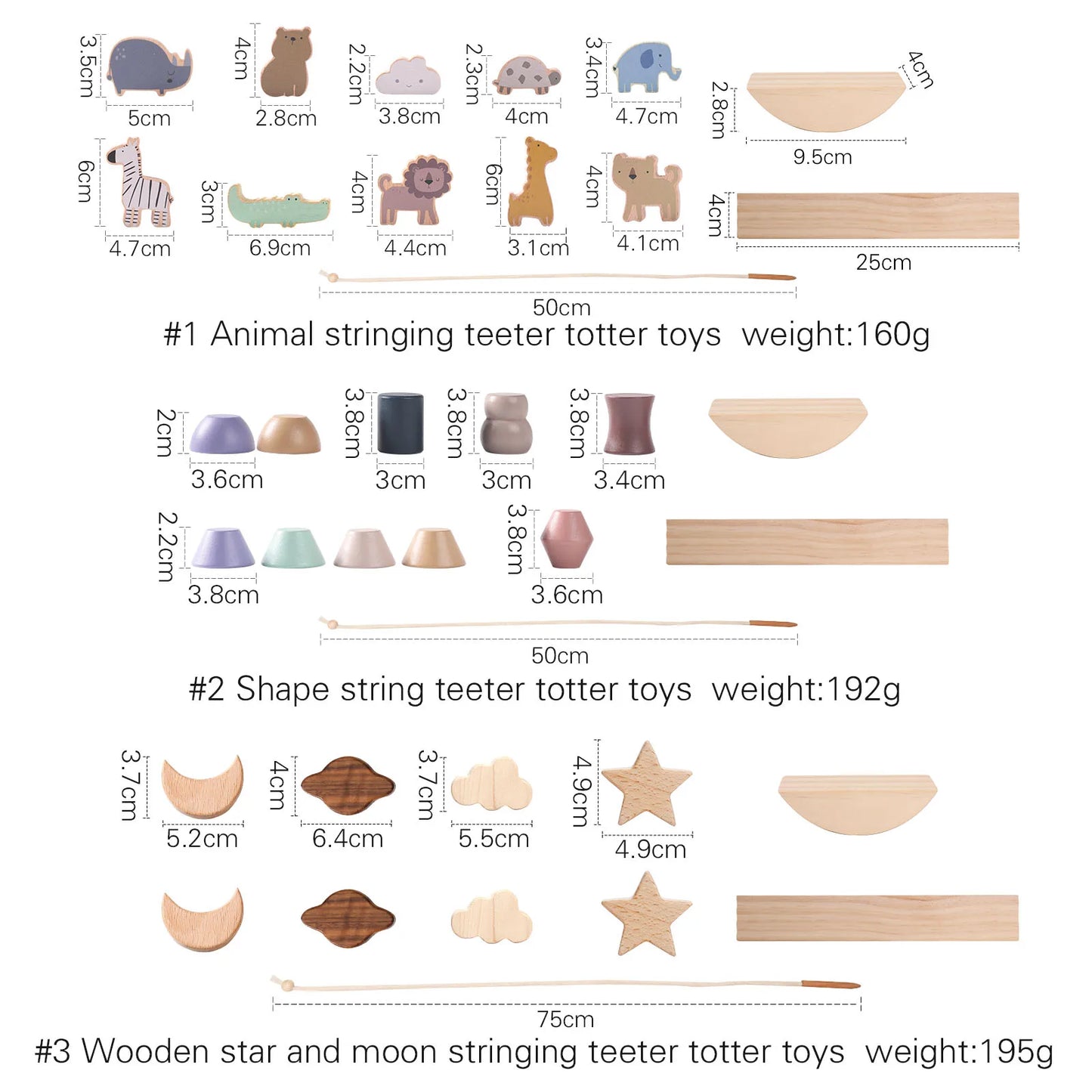 Wooden Balancing & Threading Toy Set – Animals, Shapes & Beads for Fine Motor Development