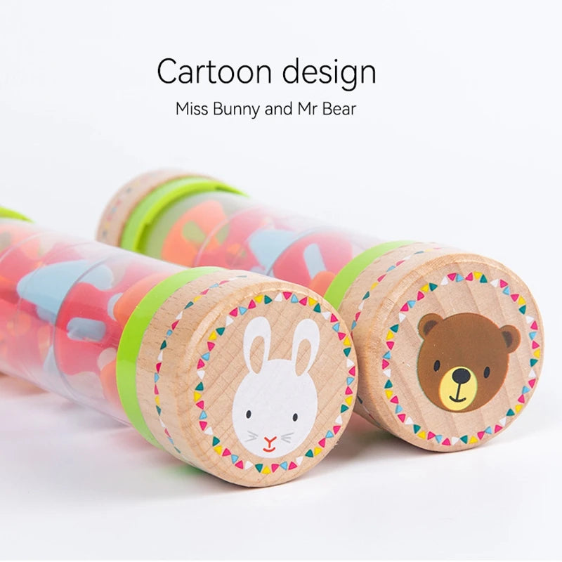 Wooden Rainmaker Sound Toy – Montessori Musical Sensory Tube for Babies & Toddlers