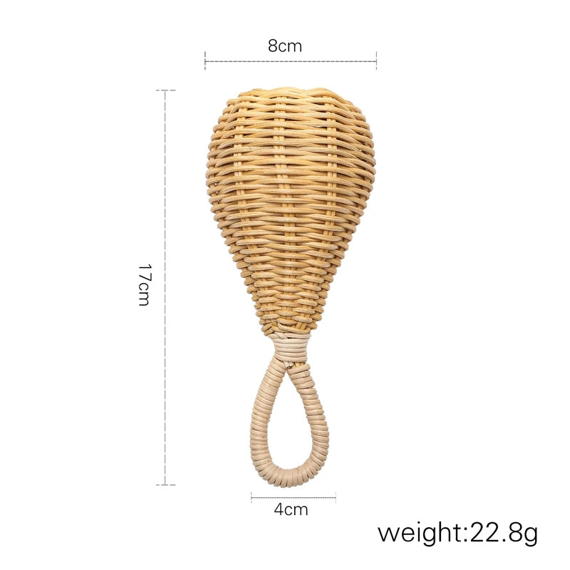 Handmade Rattan Baby Rattle – Montessori-Inspired Sensory Toy for Infants